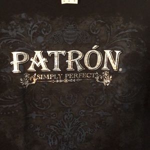 Patron novelty T-shirt, black short sleeves, new without tags. Size M